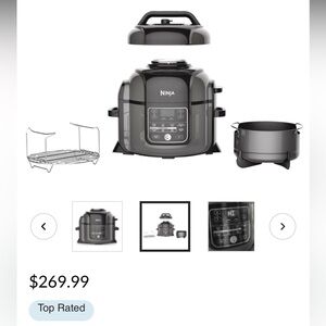 Ninja Foodi Crisps Pressure Cooker w/ Air Fryer, Black, 6.5qt